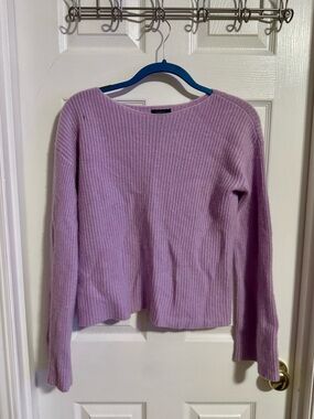 Lilac 100% Cashmere Ribbed Sweater